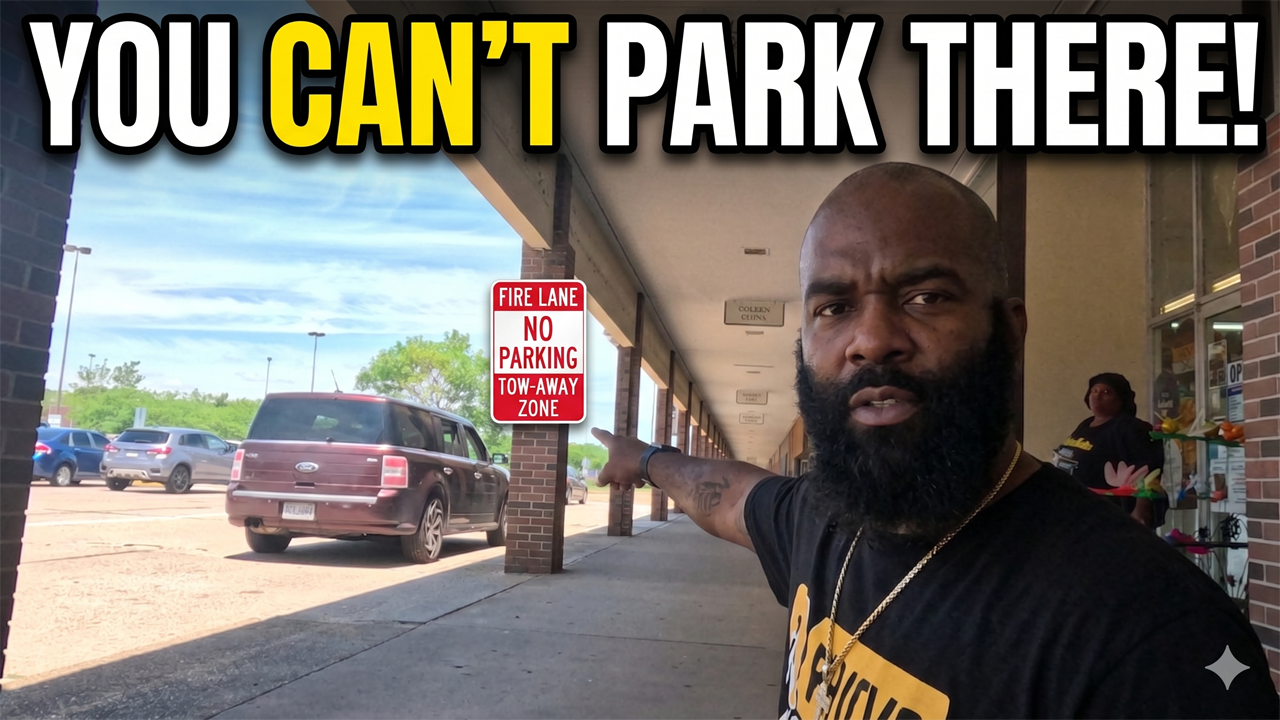 PARKING IN FIRE LANE CAUGHT RED HANDED