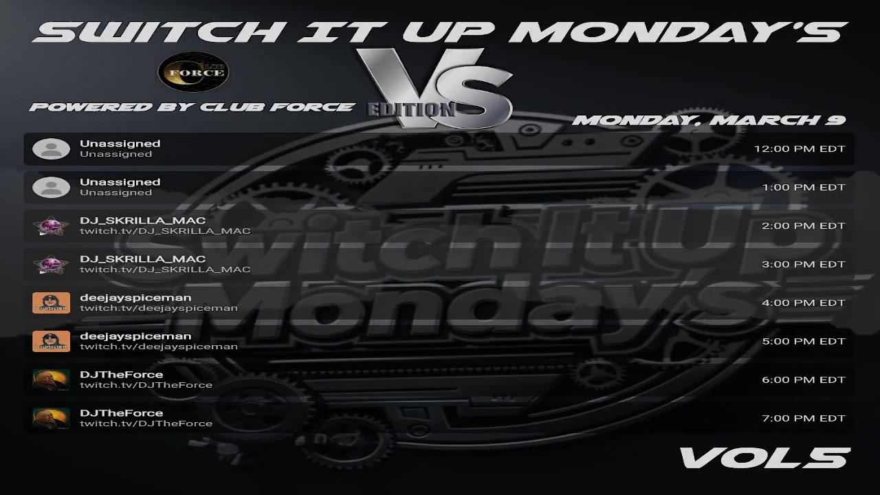 SWITCH IT UP MONDAYS VOL. 5 Vs. EDITION ON TWITCH